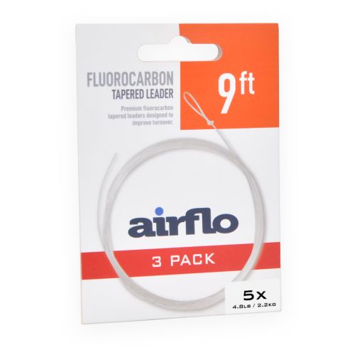 AIRFLO G5 FLUOROCARBON TAPERED LEADER - 9' - 3 PACK